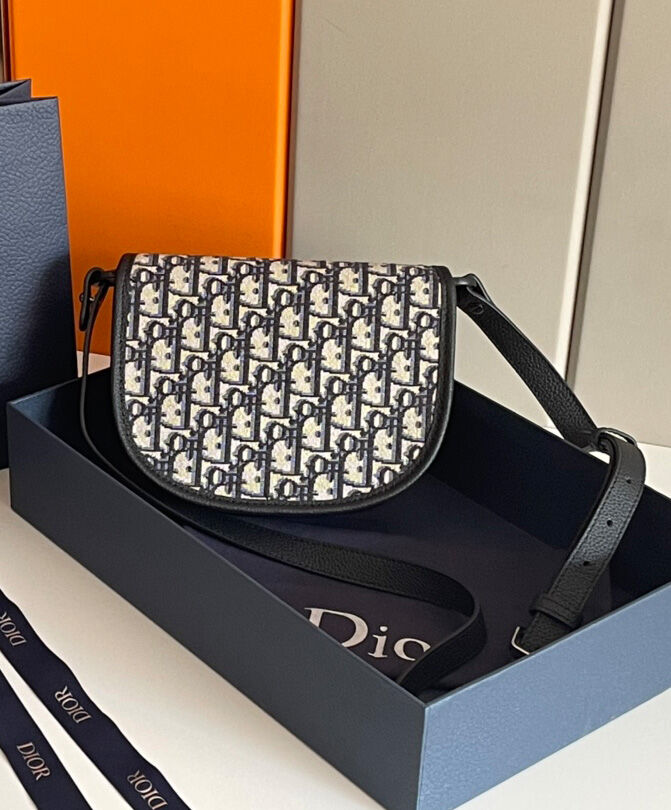 Christian Dior Gallop Messenger Bag Dark Blue